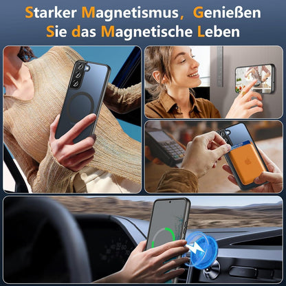 Magnetische Hülle für Samsung Galaxy S22, MagSafe, Militärschutz, Schwarz