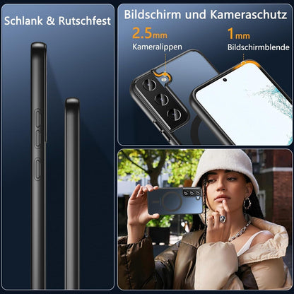 Magnetische Hülle für Samsung Galaxy S22, MagSafe, Militärschutz, Schwarz