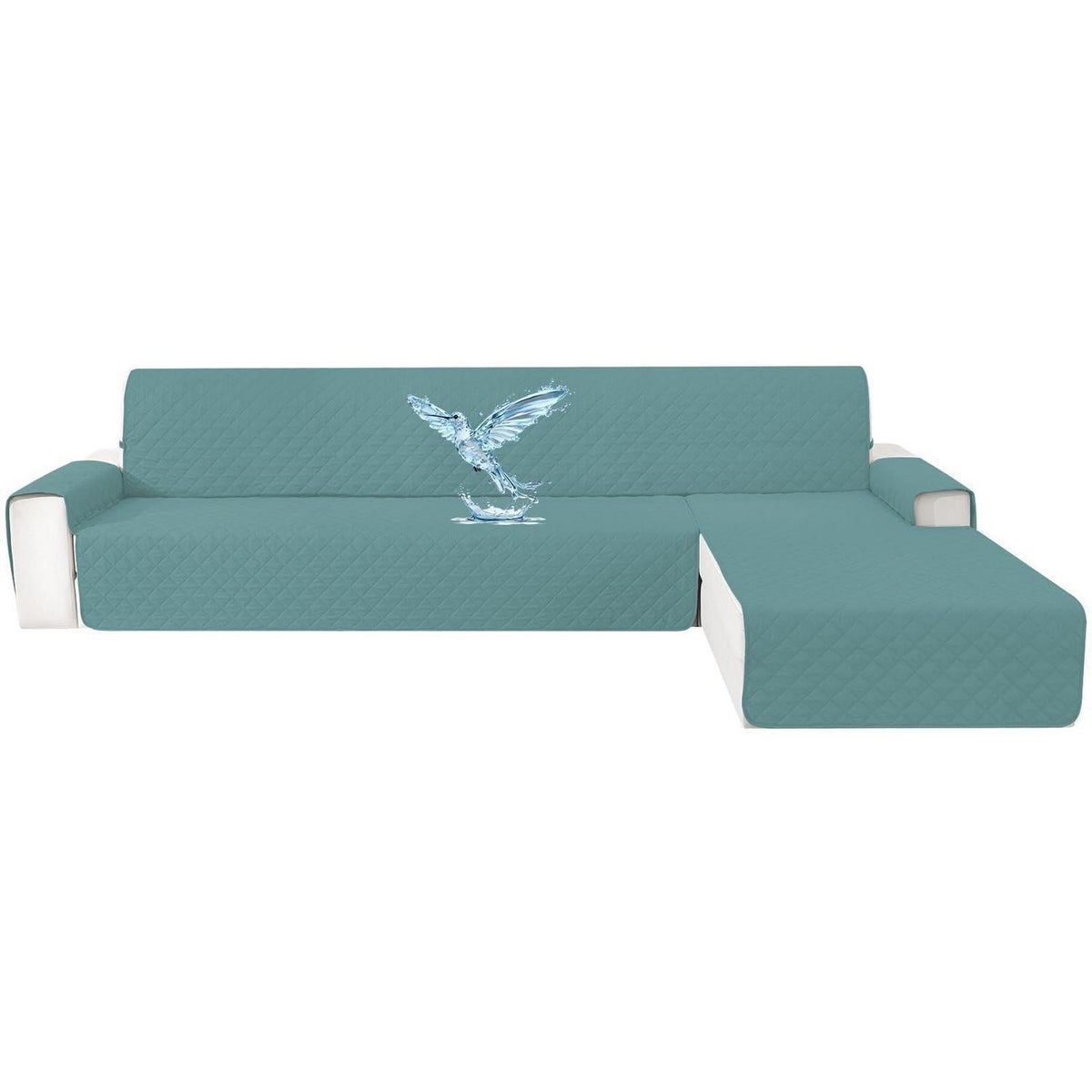 Wasserdichter Couchüberzug L-Form 4 Sitzer Hellblau