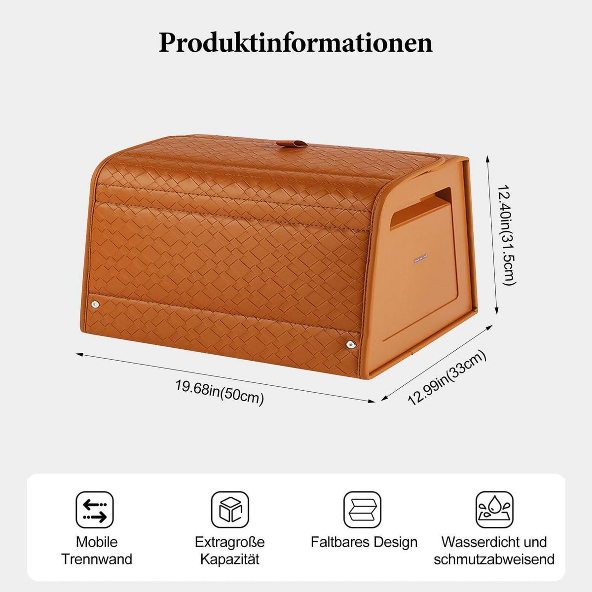 Kofferraum-Organizer | Faltbar & Wasserdicht | Für PKW, SUV, LKW in Lederoptik