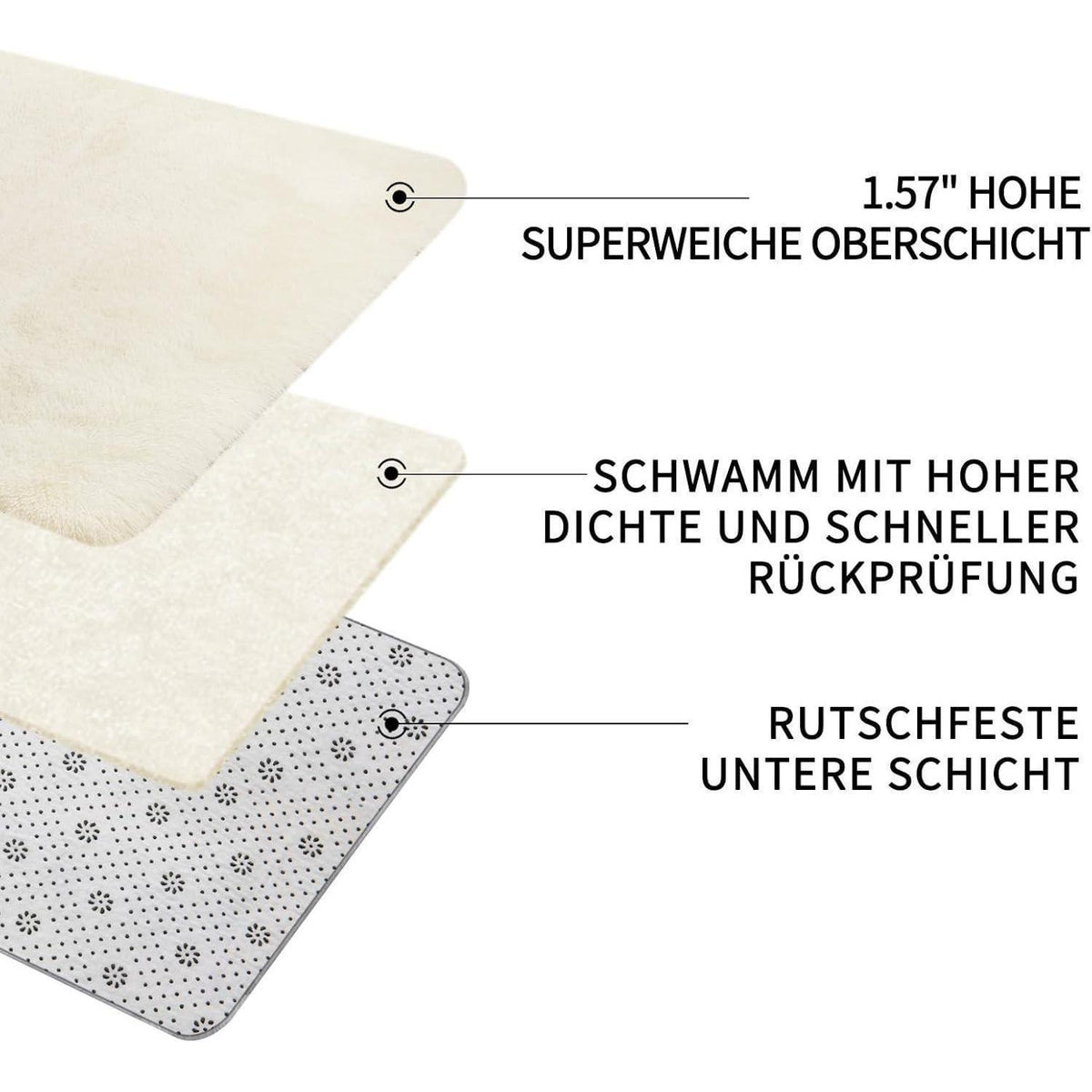 Flauschiger Hochflor Teppich Braun 300x425cm – Waschbar & Rutschfest