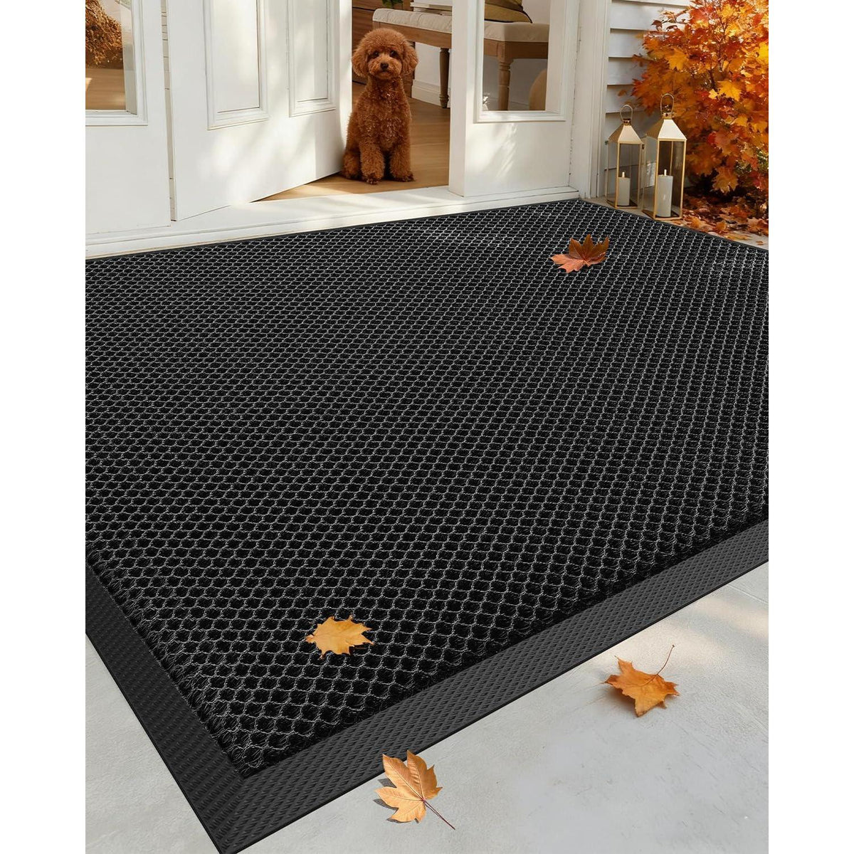 Fußmatte Schwarz Grau 120x180 cm - Schmutzfangmatte Outdoor
