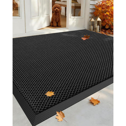 Fußmatte Schwarz Grau 120x180 cm - Schmutzfangmatte Outdoor
