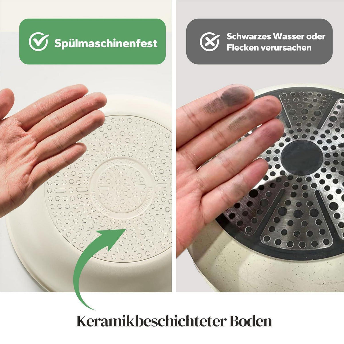 Pfannenset 6-teilig mit Abnehmbarem Griff & Keramikbeschichtung