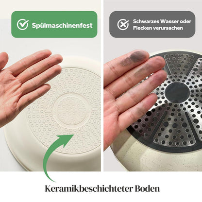 Pfannenset 6-teilig mit Abnehmbarem Griff & Keramikbeschichtung