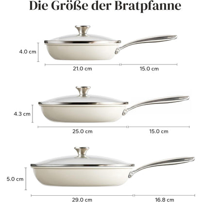6-teiliges Keramik Pfannenset Induktion – Antihaft & Backofenfest
