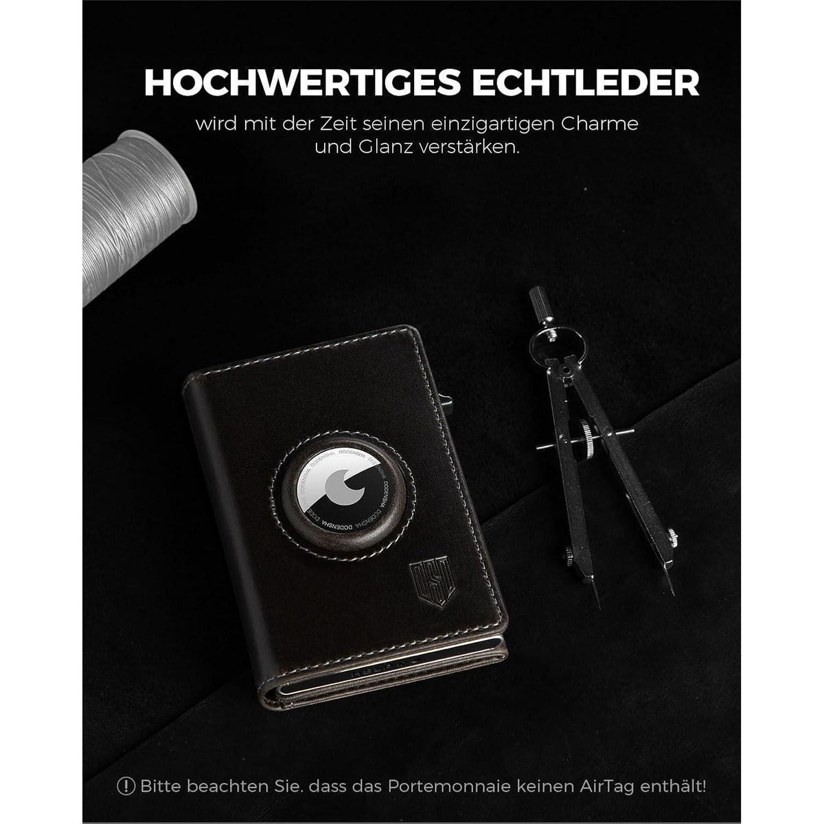 Geldbörse Herren mit AirTag Fach & XL Münzfach – RFID Schutz