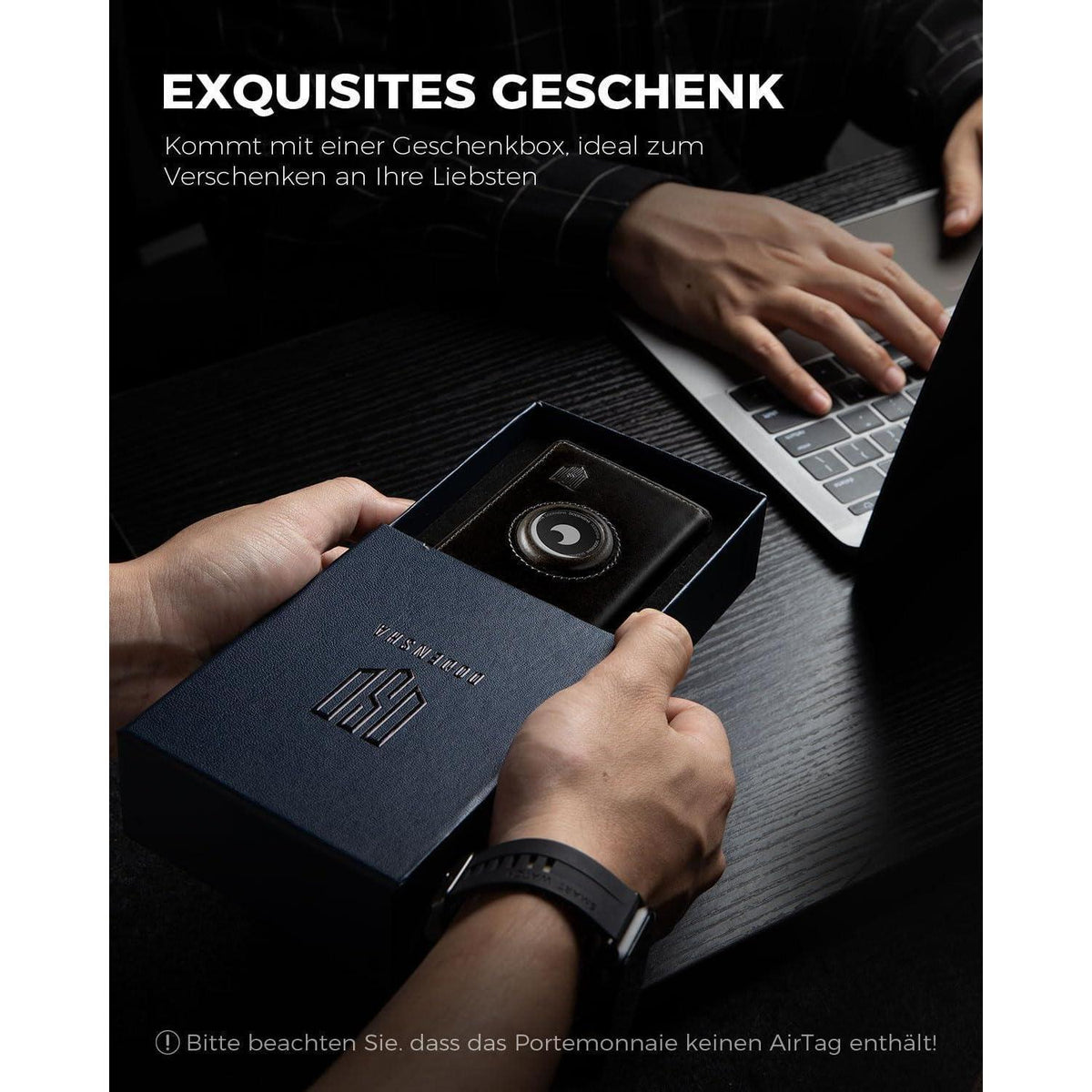 Geldbörse Herren mit AirTag Fach & XL Münzfach – RFID Schutz