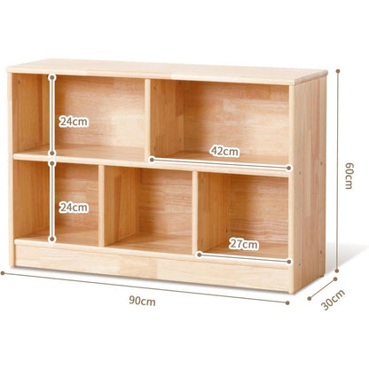 Kinderregal Holz 5 Fächer – Spielzeug & Bücher Organizer