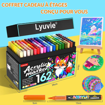 Acrylstifte Set 162 Farben – Wasserfest für Stein, Holz & mehr