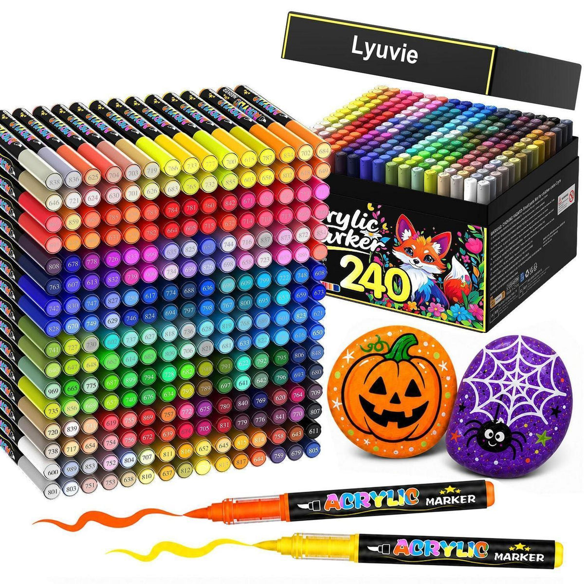 Acrylstifte Set 240 Farben – Wasserfest für Stein, Holz & mehr