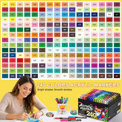 Acrylstifte Set 240 Farben – Wasserfest für Stein, Holz & mehr