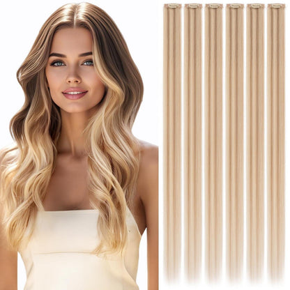 Echthaar Clip-in Extensions Blond #12/613 Balayage 30cm
