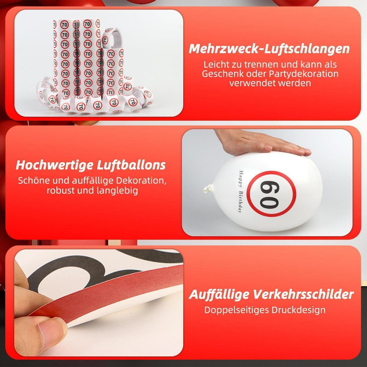75. Geburtstag Deko Verkehrszeichen Set | Partydeko für Männer & Frauen