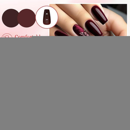 24 Press On Nails Mittelrot Quadratisch Glänzend Falsche Nägel