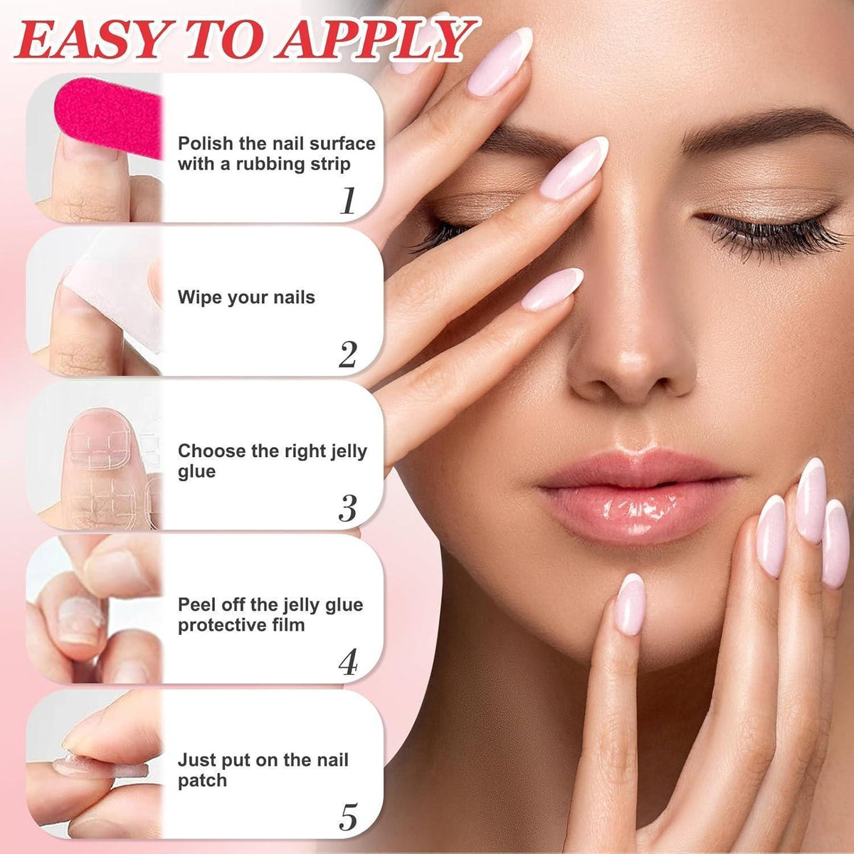 24 Press On Nails Mittelrot Quadratisch Glänzend Falsche Nägel