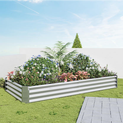 Hochbeet Metall verzinkt 232x113x30 cm Silber