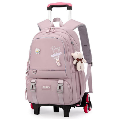 Schulrucksack Trolley Mädchen Teenager Lila mit 6 Rollen