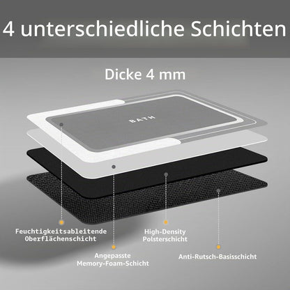 Saugstarke Badematte Grau 60x90 cm - Rutschfest & Schnelltrocknend