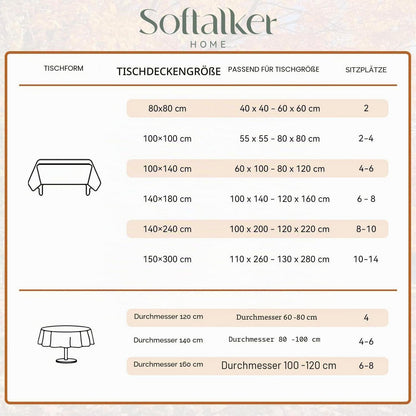 Herbst Tischdecke Rund 160 cm Orange | Jacquard & Wasserabweisend