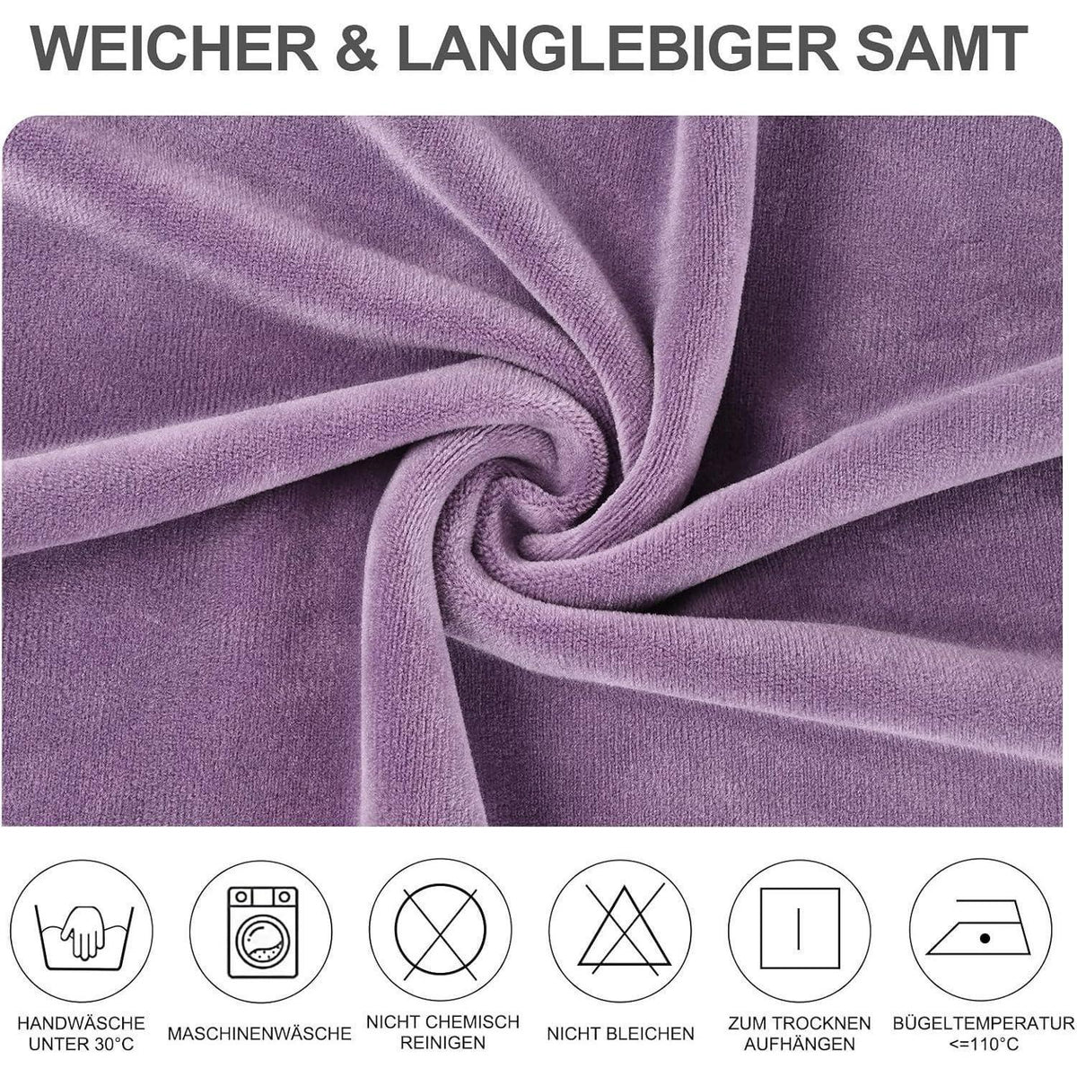 Stretch Samt Stuhlhussen 6er Set - Graulila
