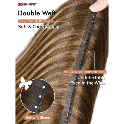Echthaar Extensions 51 cm Blond – 2er Pack mit Micro Beads