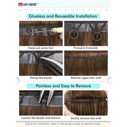 Echthaar Extensions 51 cm Blond – 2er Pack mit Micro Beads