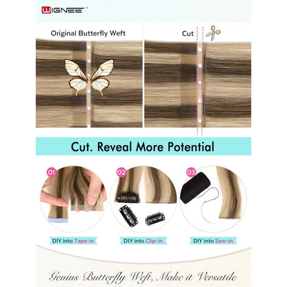 Remy Haarverlängerung 40cm Ombre Blond Double Weft