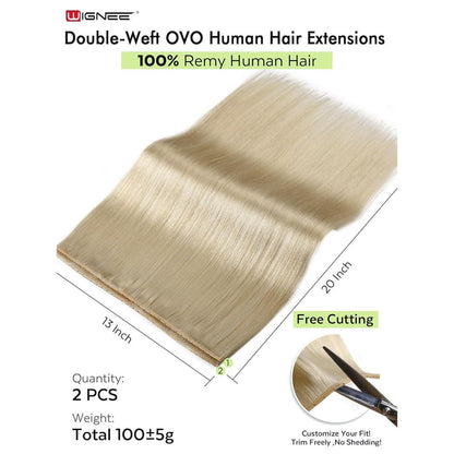 Blond Echthaar Extensions 51cm (20 Zoll) Double Weft