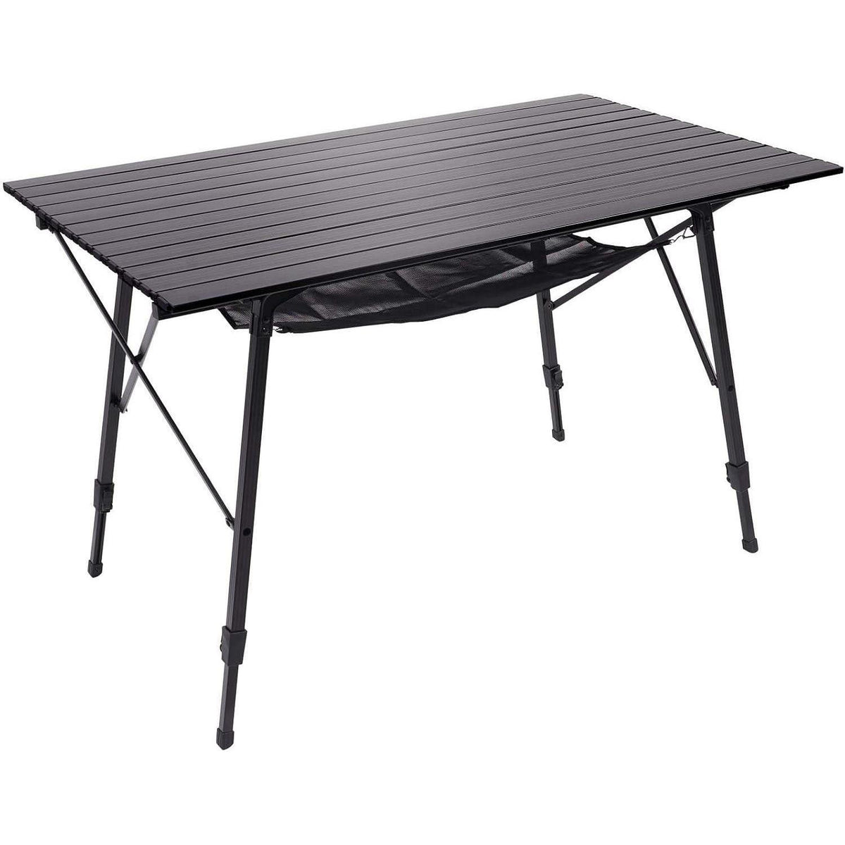 Portal Campingtisch faltbar höhenverstellbar 120x70cm Aluminium Schwarz