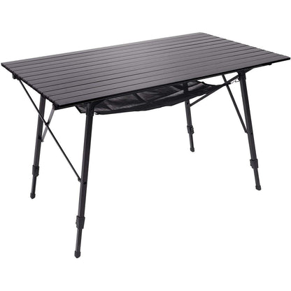 Portal Campingtisch faltbar höhenverstellbar 120x70cm Aluminium Schwarz