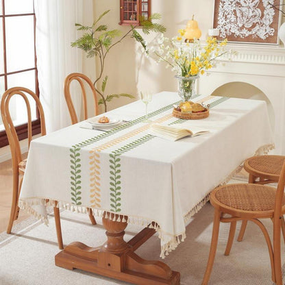 Abwaschbare Baumwoll-Leinen Tischdecke Rechteckig Weiß 140x220cm