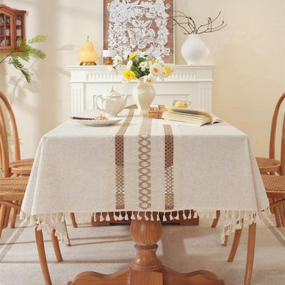 Abwaschbare Baumwoll-Leinen Tischdecke Rechteckig 140x140cm Beige