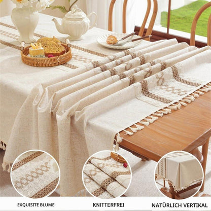 Abwaschbare Baumwoll-Leinen Tischdecke Rechteckig 140x140cm Beige