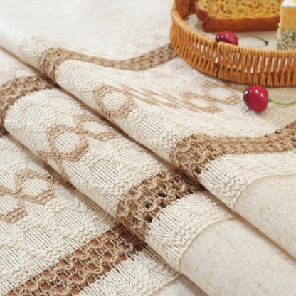Abwaschbare Baumwoll-Leinen Tischdecke Rechteckig 140x140cm Beige