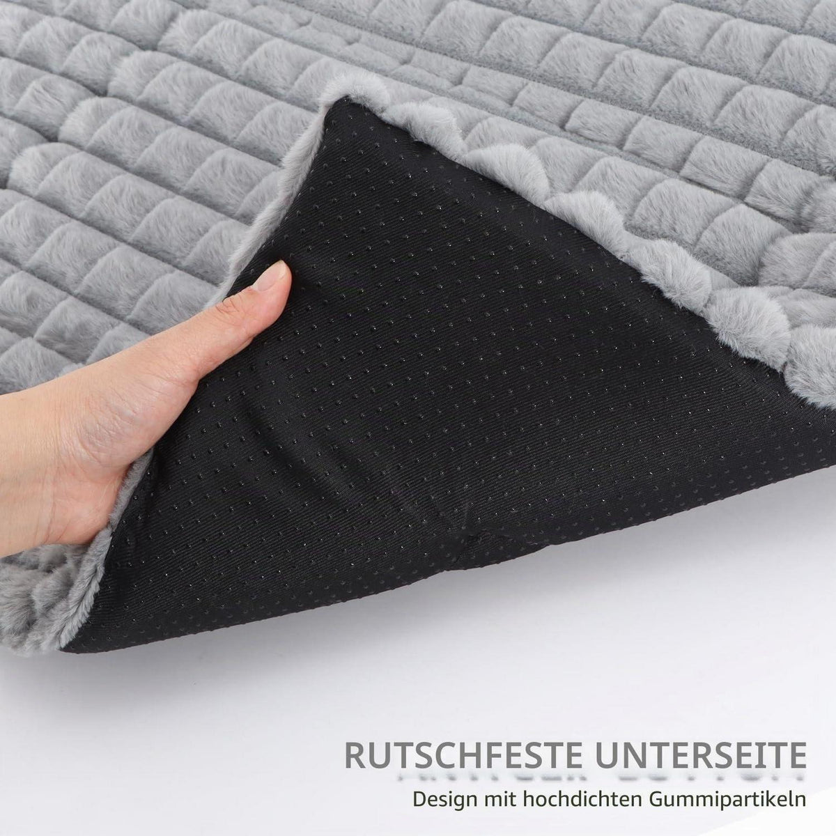 Flauschiges Orthopädisches Hundebett 60x45cm Grau