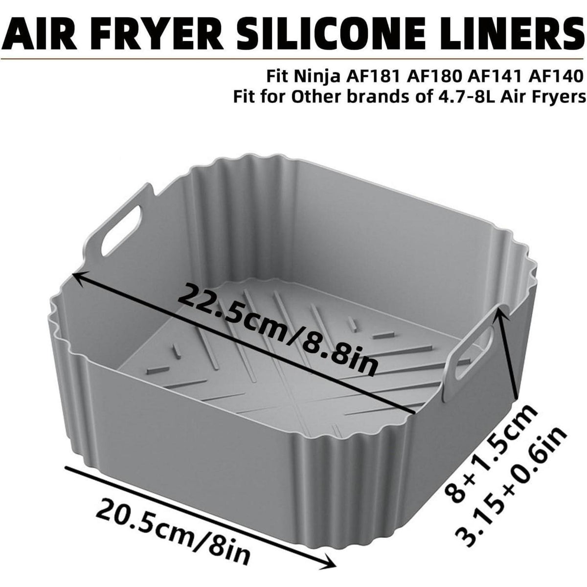 Silikonform für Heißluftfritteuse – 2er Set, 8cm hoch