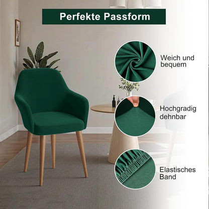 Stretch Stuhlhussen Set 4er – Grün, Abnehmbar & Waschbar