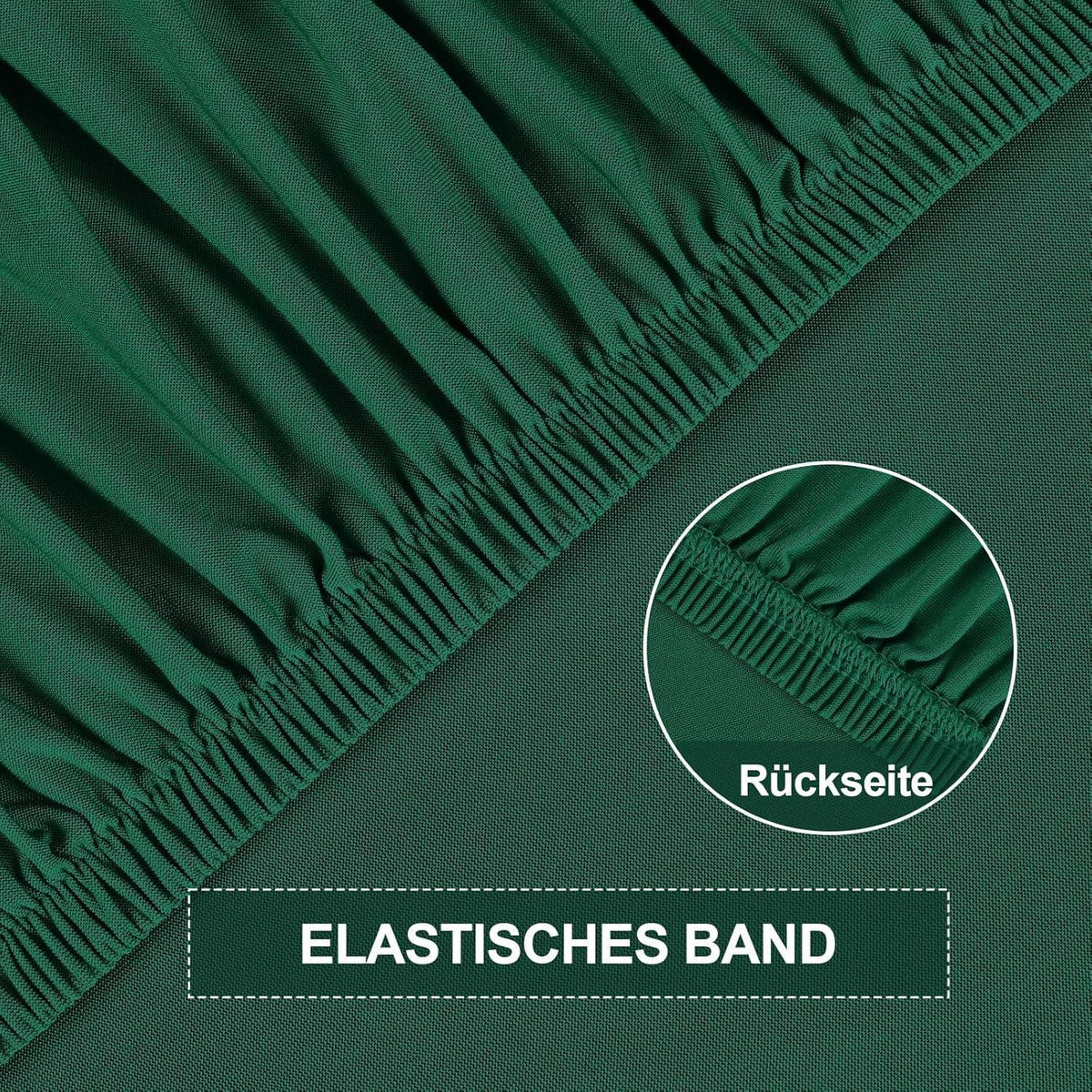 Stretch Stuhlhussen Set 4er – Grün, Abnehmbar & Waschbar