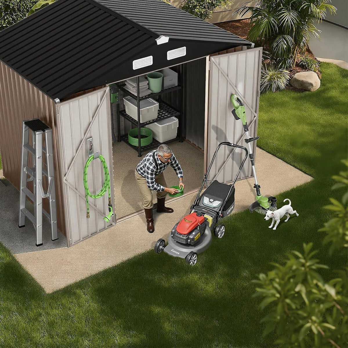 Gerätehaus Metall 236x171cm – Schuppen mit Belüftung & abschließbar