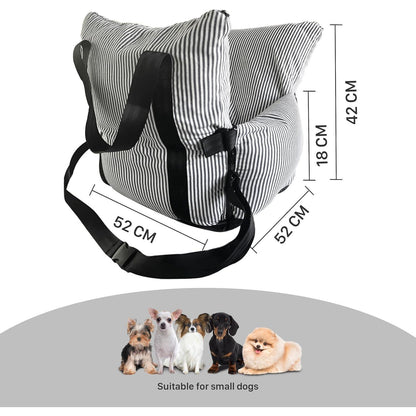 Sicherer Hunde-Autositz mit Gurt – Blau, Small (bis 6 kg)