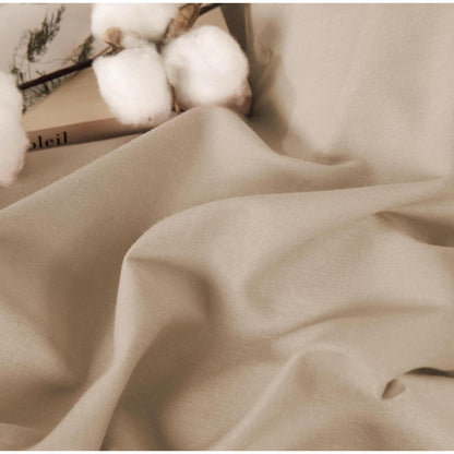 Gewaschene Baumwoll Bettwäsche Set 200x200 cm, Khaki 3tlg.