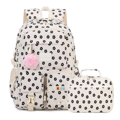 Schulrucksack Mädchen Teenager – Cordrucksack Z-Pflaumenblüte
