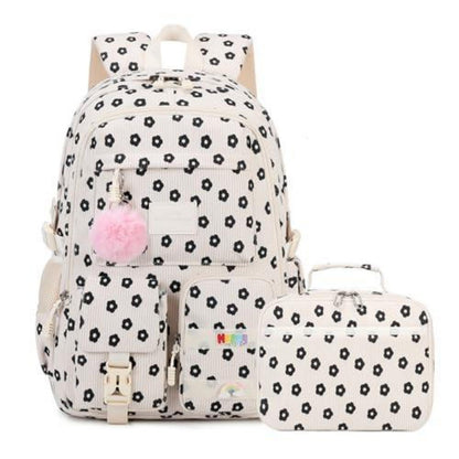 Schulrucksack Mädchen Teenager – Cordrucksack Z-Pflaumenblüte