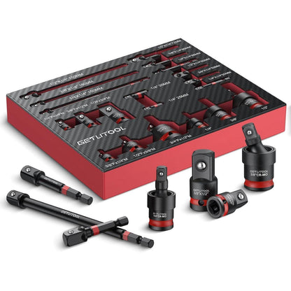 20tlg Stecknuss Adapter Set mit Kardangelenken für Profi-Werkzeug