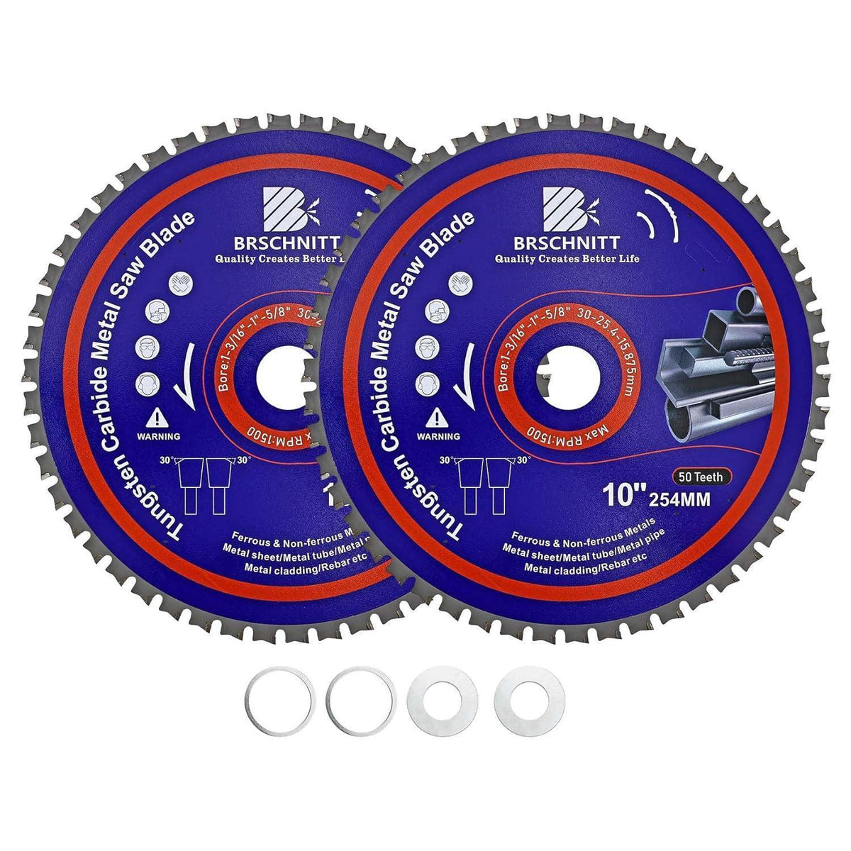 Kreissägeblatt Metall 254mm 50T TCT 2 Stück