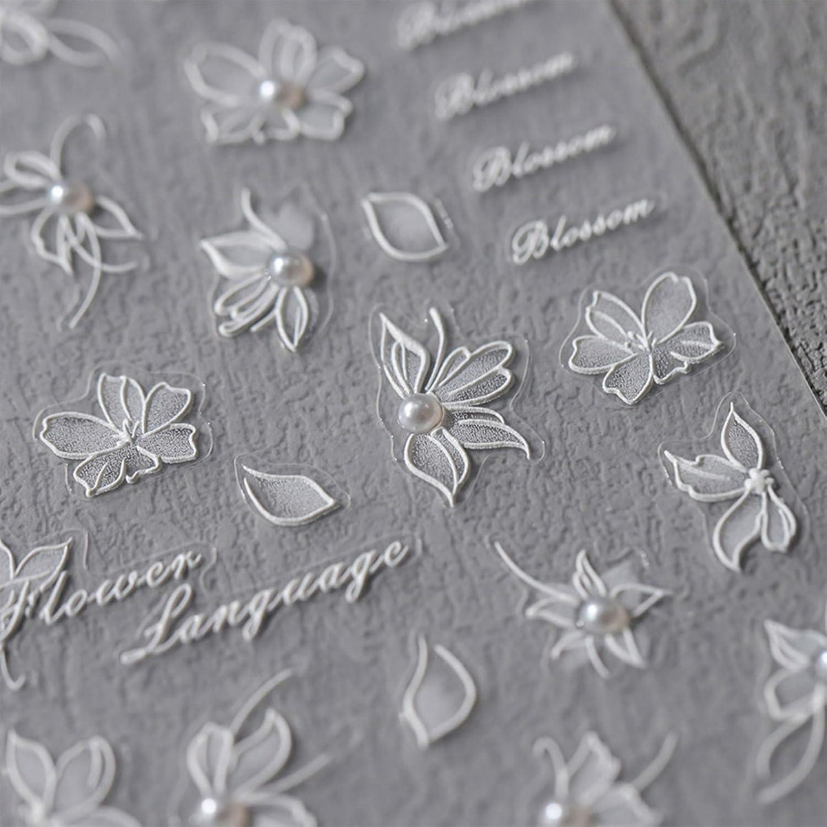3D Nagelsticker Weiße Blumen Nail Art Aufkleber