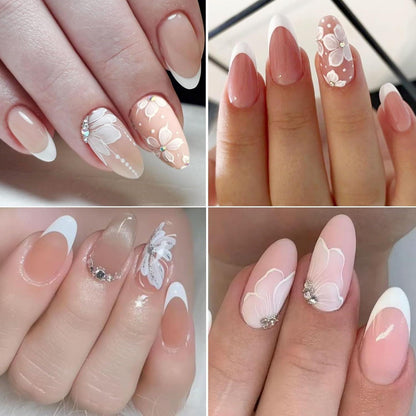 3D Nagelsticker Weiße Blumen Nail Art Aufkleber