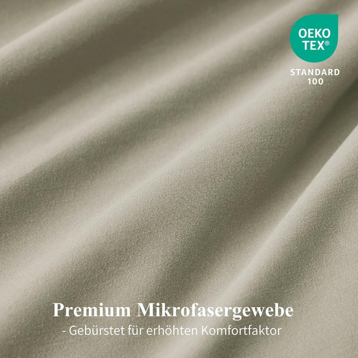 Bettwäsche-Set 200x220 cm 3-teilig Wendebettwäsche Taupe Beige