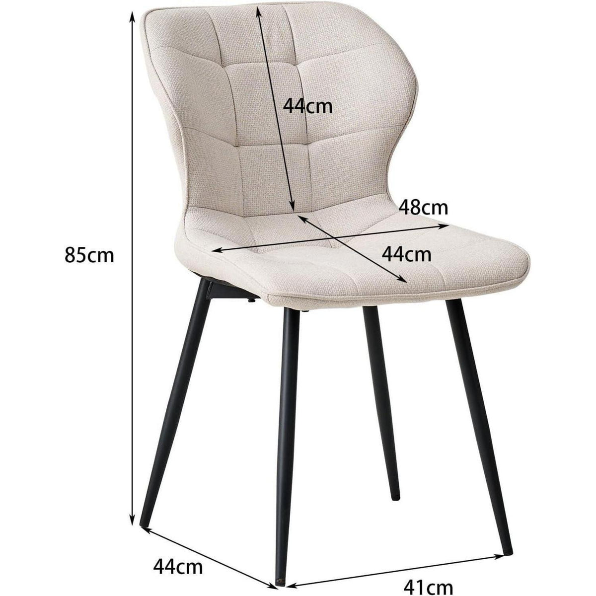 8er Set Atmungsaktive Leinen Esszimmerstühle Beige